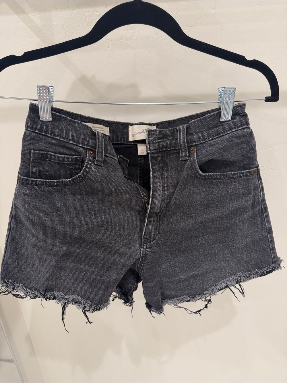 Universal Thread Black Frayed Hem Denim Shorts